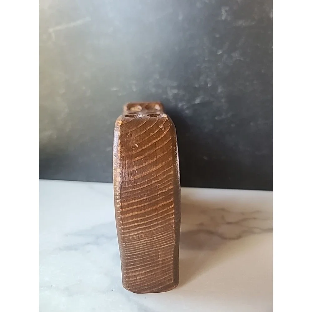 Wooden Elephant Shaped Handmade Pencil Holder Vintage